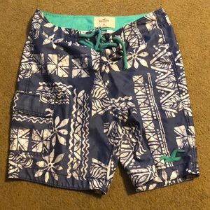 VGUC swim trunks by Hollister.